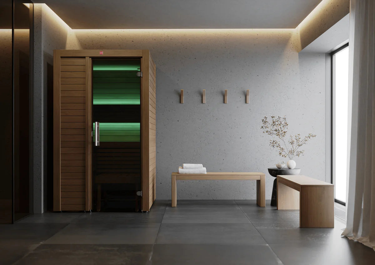 ThermaSol Utu Indoor Sauna – 1 to 3 Person Indoor Sauna with LED Lighting & Finnish Wall Heater
