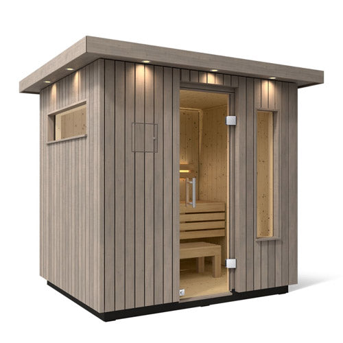 Kohler C2 Outdoor Sauna Kit - Weathered Grey Spruce Up to 6 Persons