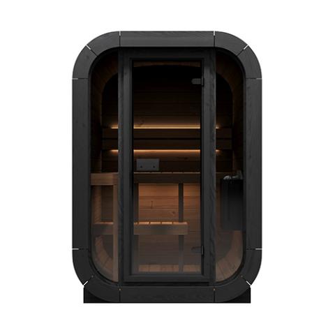 SaunaLife CL3G 2 Person Cube Sauna Front Glass Outdoor Sauna