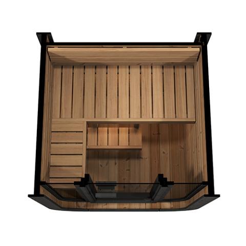 SaunaLife CL3G 2 Person Cube Sauna Front Glass Outdoor Sauna
