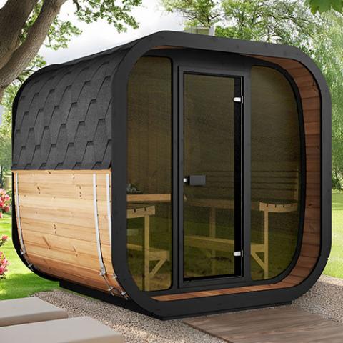 SaunaLife CL7G 6-Person Cube Sauna With Front Glass