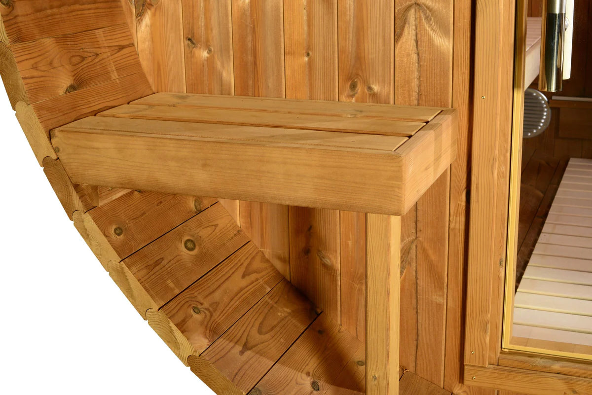 ThermaSol Evander Canopy Barrel Sauna – 4–6 Person Outdoor Sauna with Spirit Wi-Fi Heater & Rear Window