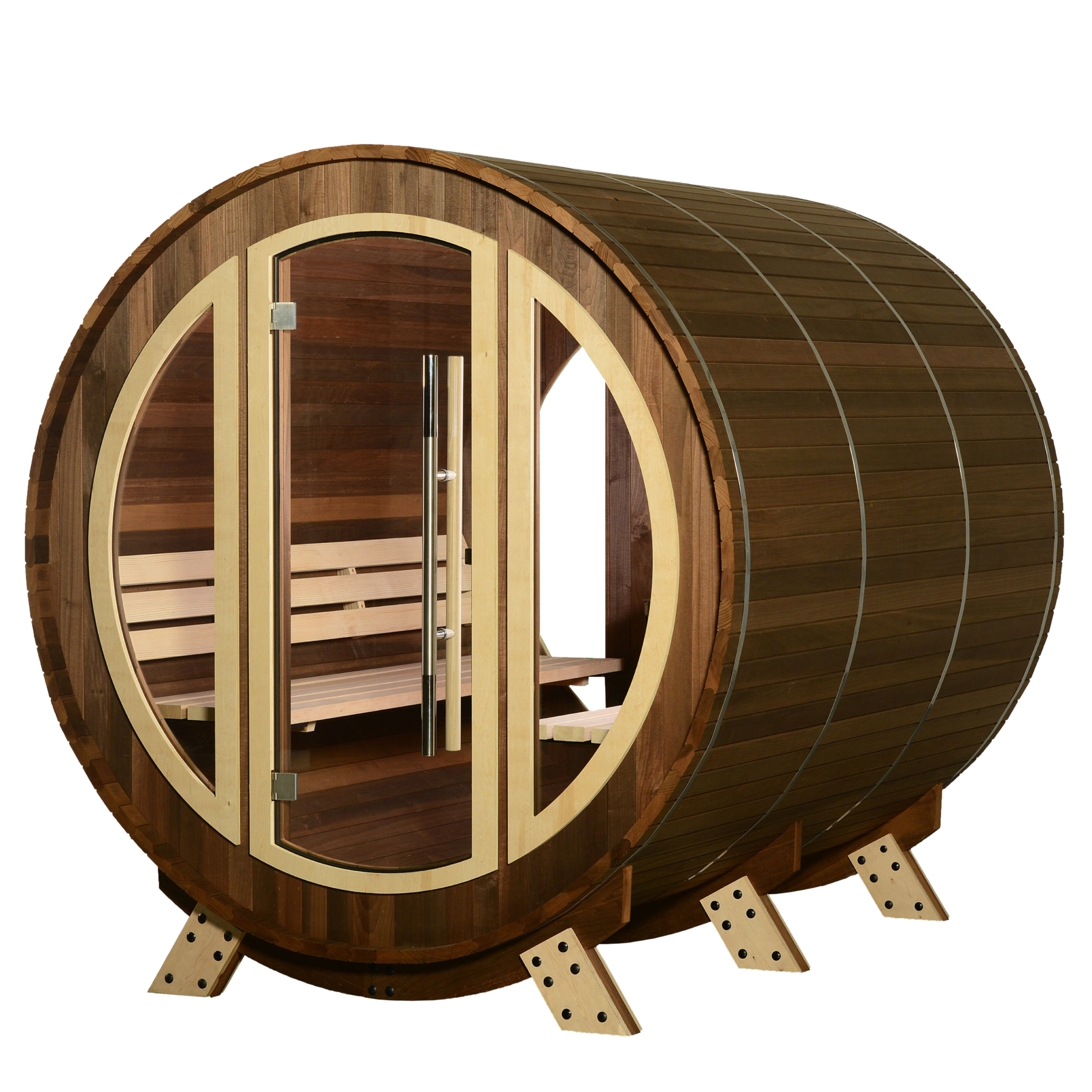 ThermaSol Phoenix Barrel Sauna – 4–6 Person Outdoor Sauna with Glass Windows & Virta Wi-Fi Heater