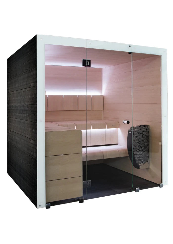 ThermaSol Ventura Indoor Sauna – 2 to 6 Person Designer Sauna with Curved Benches & Virta Wi-Fi Heater
