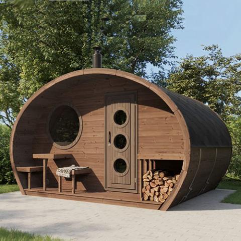 SaunaLife G11 8-Person Outdoor Sauna – Luxury 2-Room Backyard Retreat