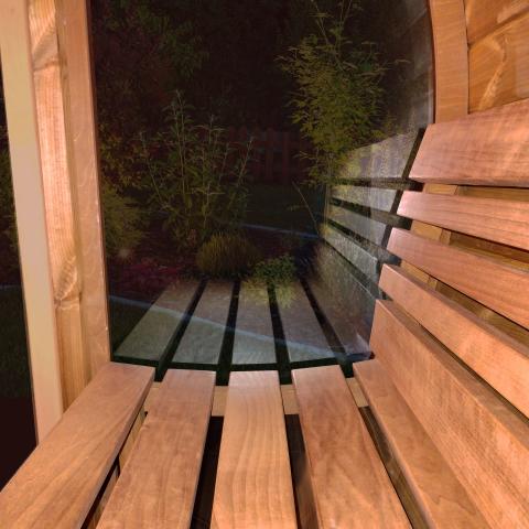 SaunaLife E8G 6-Person Barrel Sauna With Front Glass