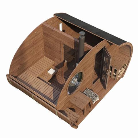 SaunaLife G11 8-Person Outdoor Sauna – Luxury 2-Room Backyard Retreat