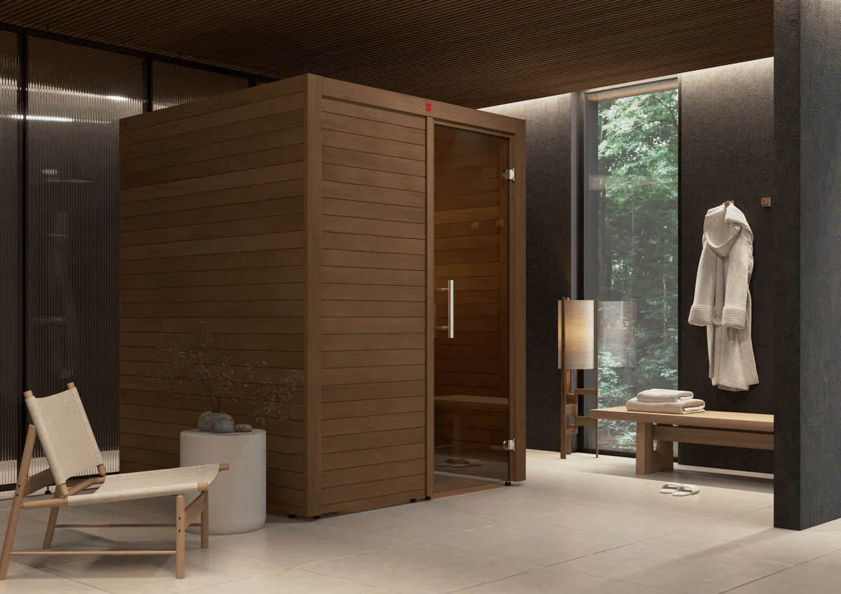 ThermaSol Utu Indoor Sauna – 1 to 3 Person Indoor Sauna with LED Lighting & Finnish Wall Heater