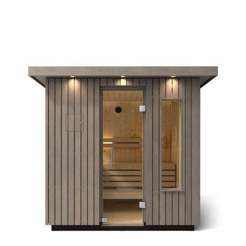 Kohler C2 Outdoor Sauna Kit - Weathered Grey Spruce Up to 6 Persons