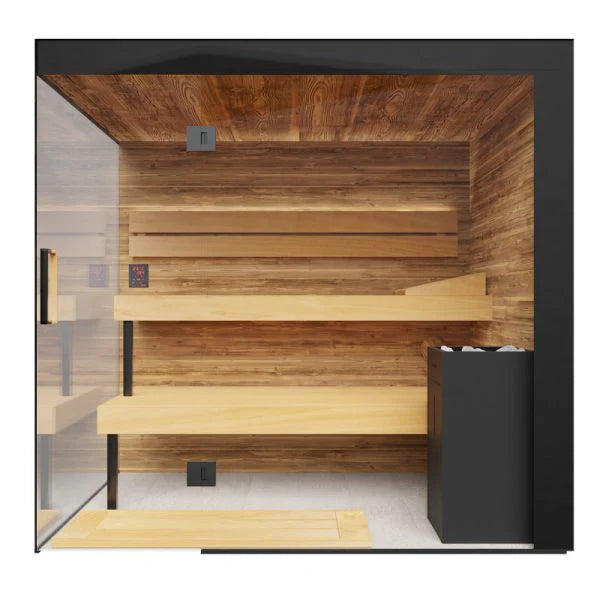 ThermaSol Lumaria Indoor Sauna – 3–4 Person, Glass Front, Aspen Interior, Wi-Fi Heater