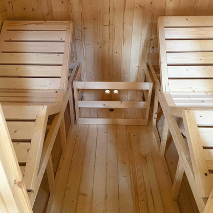Aleko-Outdoor Rustic Cedar Square Sauna – 6 Person – 6 kW UL Certified Electric Heater
