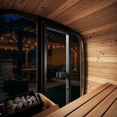 SaunaLife CL4G 3-Person Cube Sauna With Front Glass