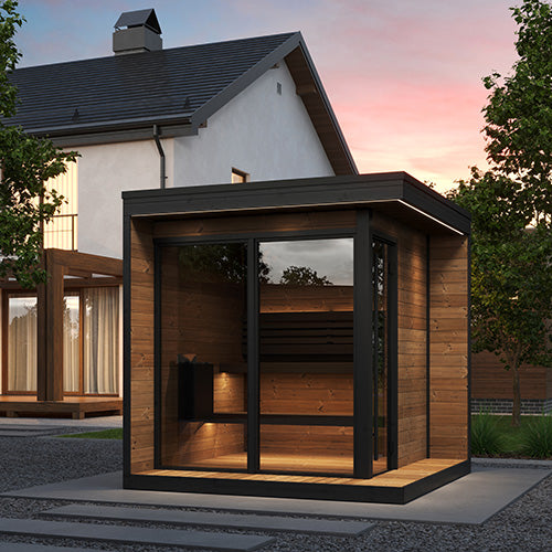 SaunaLife GL6 Outdoor Sauna Kit front angle view