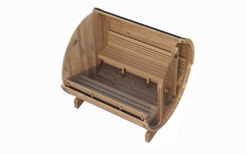 SaunaLife E8G 6-Person Barrel Sauna With Front Glass