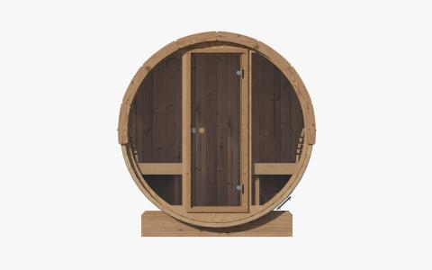 SaunaLife E8G 6-Person Barrel Sauna With Front Glass
