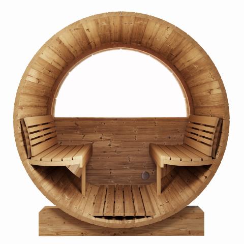 SaunaLife E7W 4-person Barrel Sauna With Rear Window