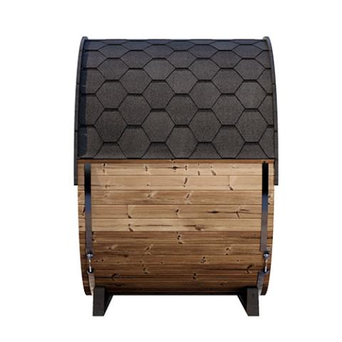 SaunaLife EE6G 4-Person Barrel Sauna with Front Glass
