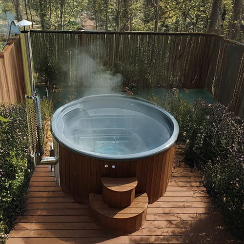 SaunaLife Model S4N - Soak-Series Home Wood-Burning Hot Tub, Natural, Up to 6 Persons