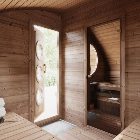 SaunaLife G11 8-Person Outdoor Sauna – Luxury 2-Room Backyard Retreat